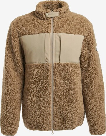 Barbour International Fleece Jacket 'Berber' in Beige: front