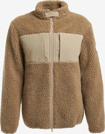 Barbour International Fleece jas 'Berber' in Beige: voorkant