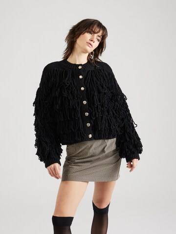 River Island Kardigan 'FRINGE' w kolorze czarny: przód