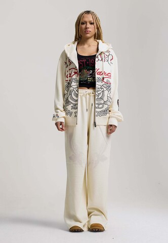 Ed Hardy Кофта на молнии 'Gothic Roses' в Бежевый