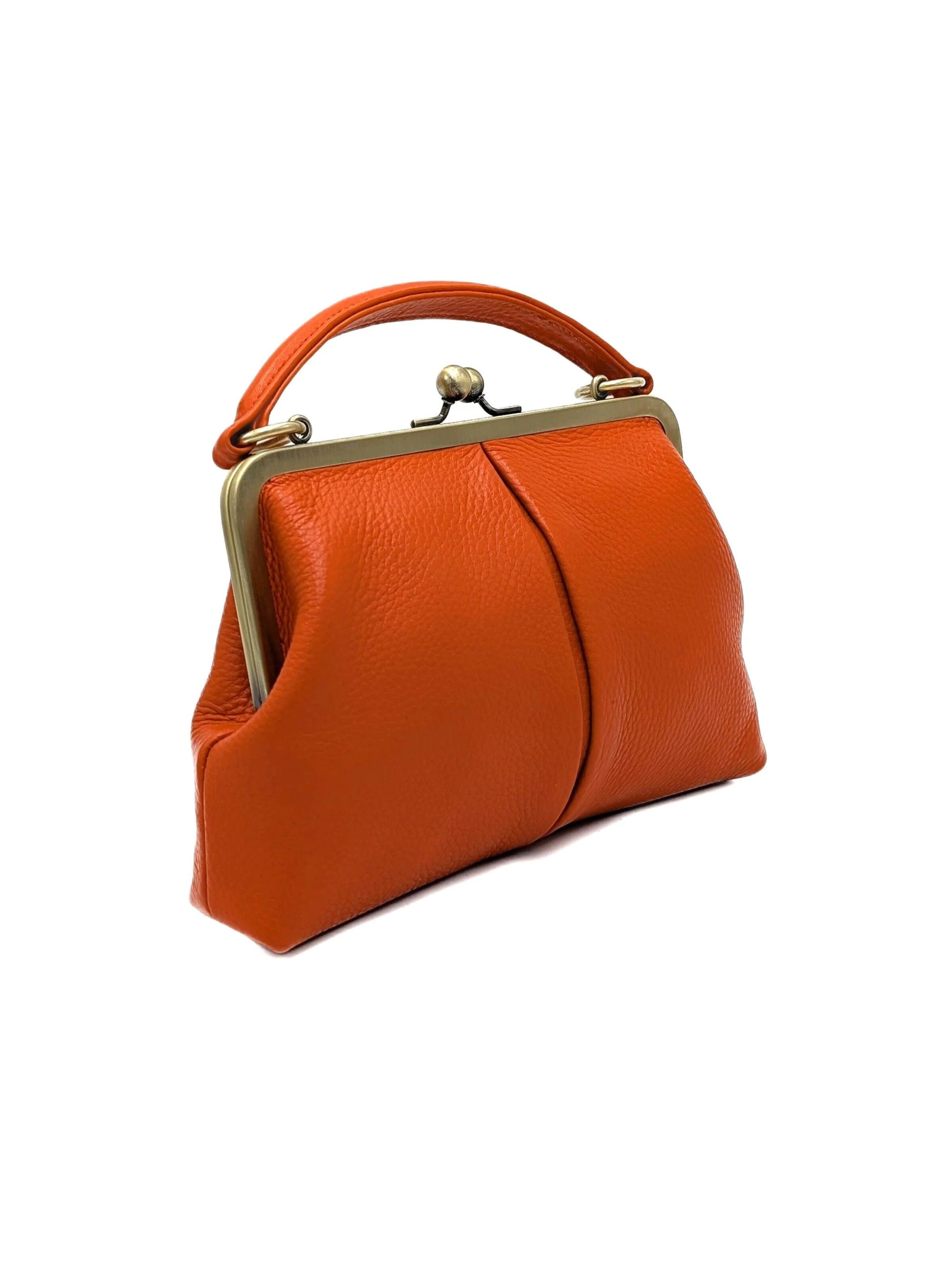 Borsa a mano 'Kleine Olive – Leder Handtasche & Umhängetasche' di Taschenkinder in arancione