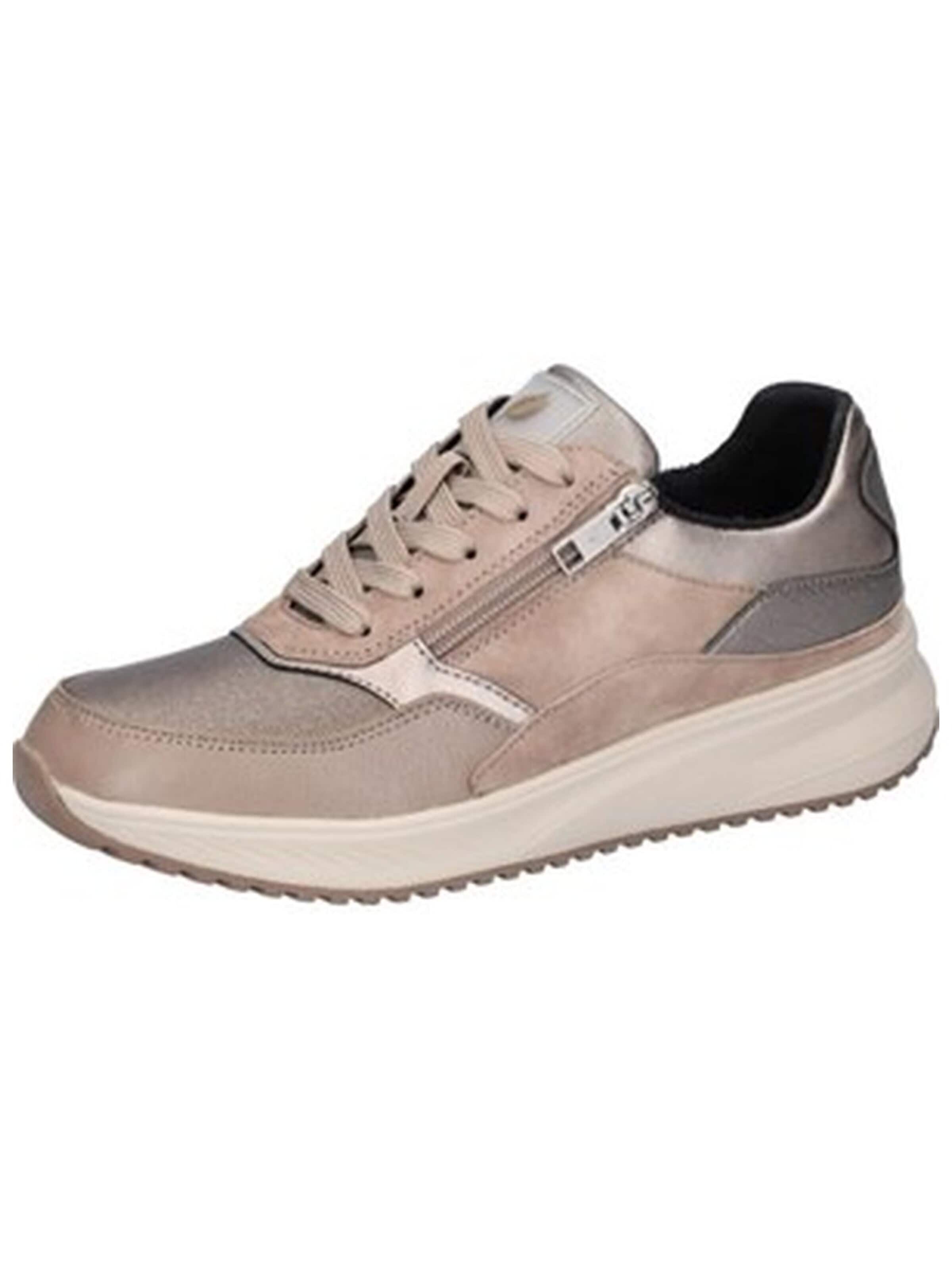 WALDLÄUFER Låg sneaker 'Komfort Schnürschuh Damen 765001-105/308 Rauleder in taupe' i grå: framsida