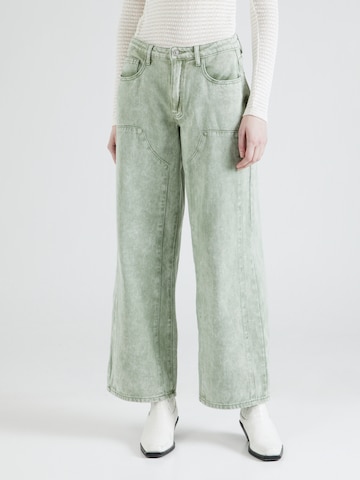 Misspap Wide leg Jeans in Groen: voorkant