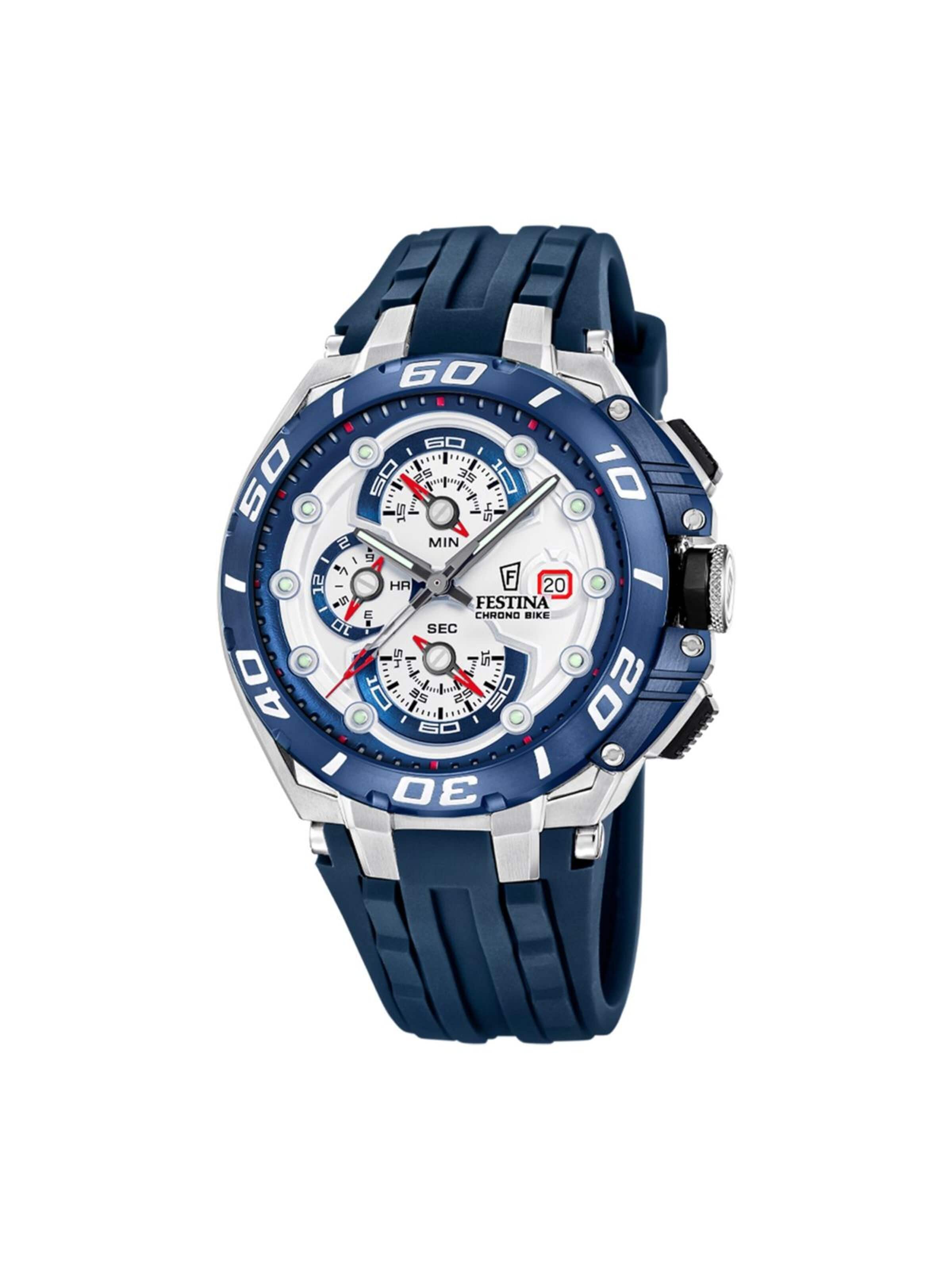 Montre à affichage analogique 'Chronograph Chrono Bike' FESTINA en bleu : devant