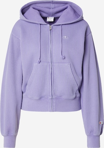 Champion - Sudadera con cremallera en lila: frente