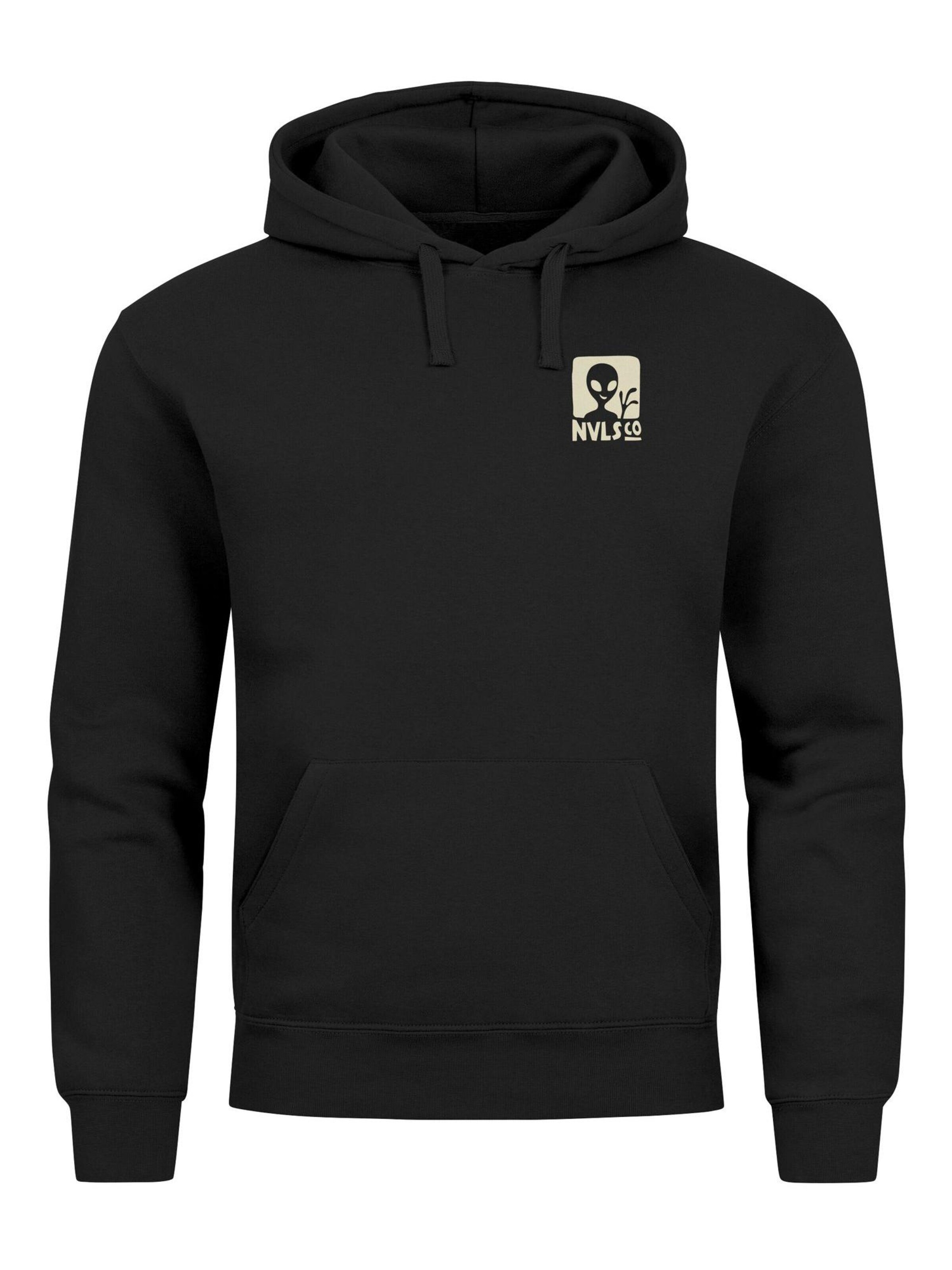 Neverless Sweatshirt 'Ufo Waschbär' in Black: front