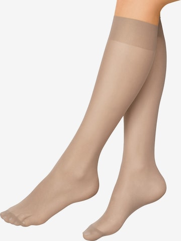 Chaussettes montantes ' 30 DEN ' Nur Die en beige : devant