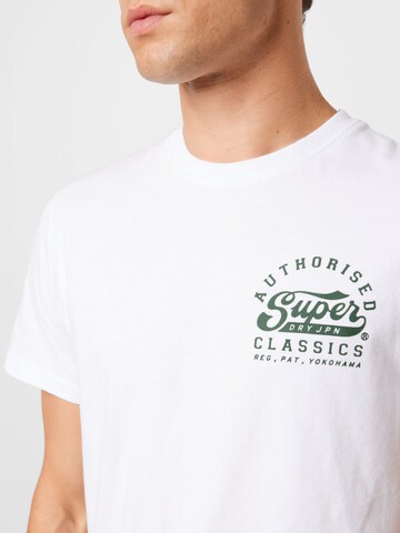 T-Shirt 'Script Style Col' Superdry en blanc