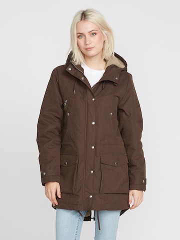 Manteau fonctionnel 'Walk On By' Volcom en marron : devant