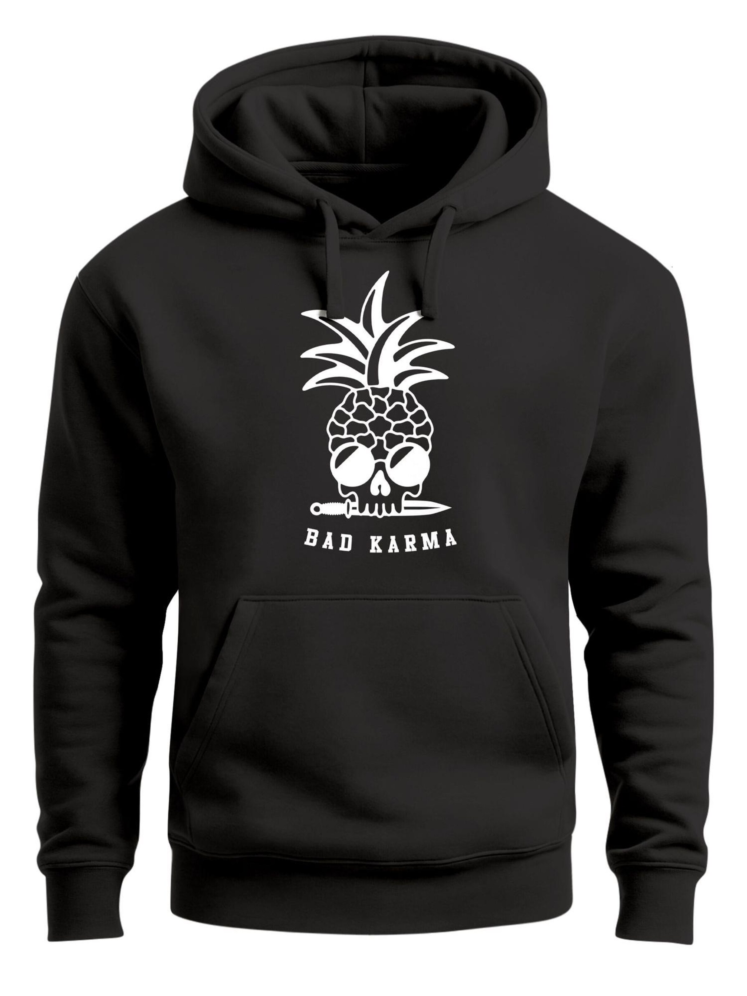 Neverless Sweatshirt 'Bad Karma Skull'‌‌‌‌‌ in Schwarz: Vorderseite
