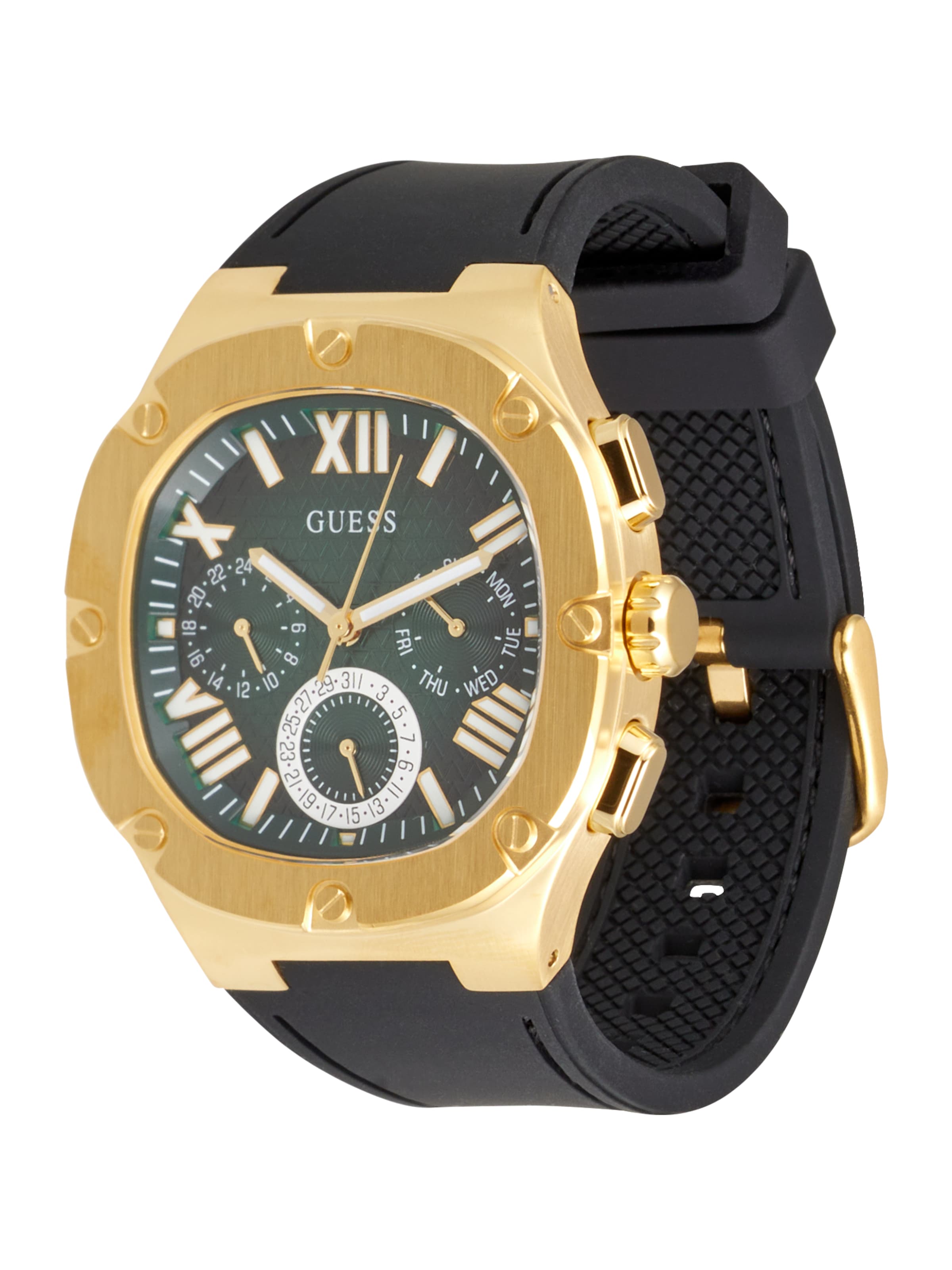 GUESS Uhr 'Headline' in Gold: Vorderseite