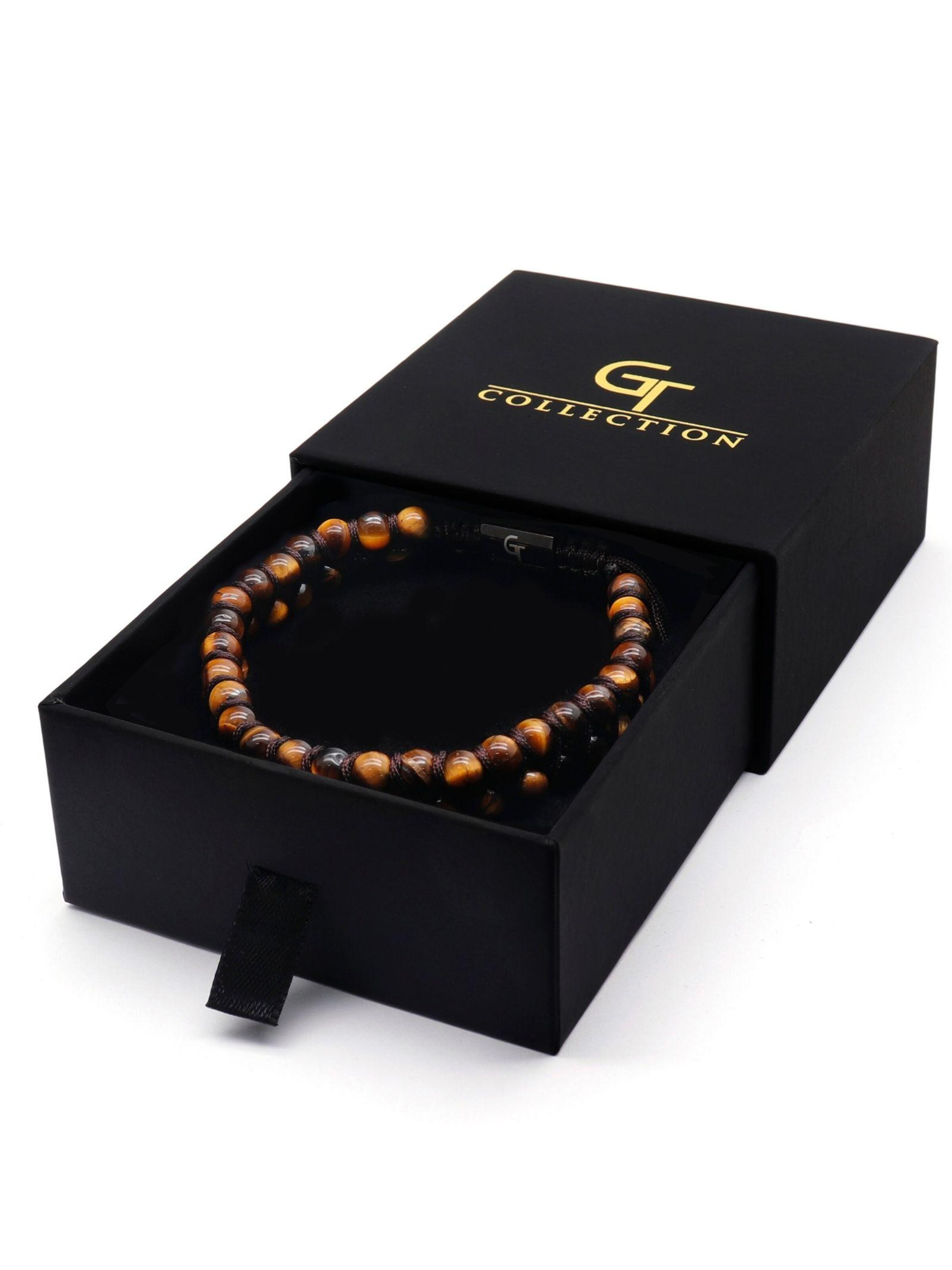 GT Collection - Pulsera 'Double-Bead' en marrón