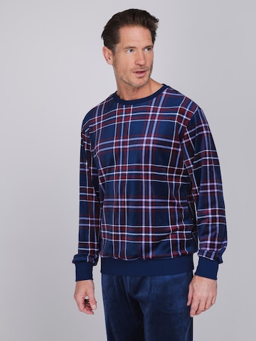 Pastunette Pyjama lang 'Northern Checks' in Blauw