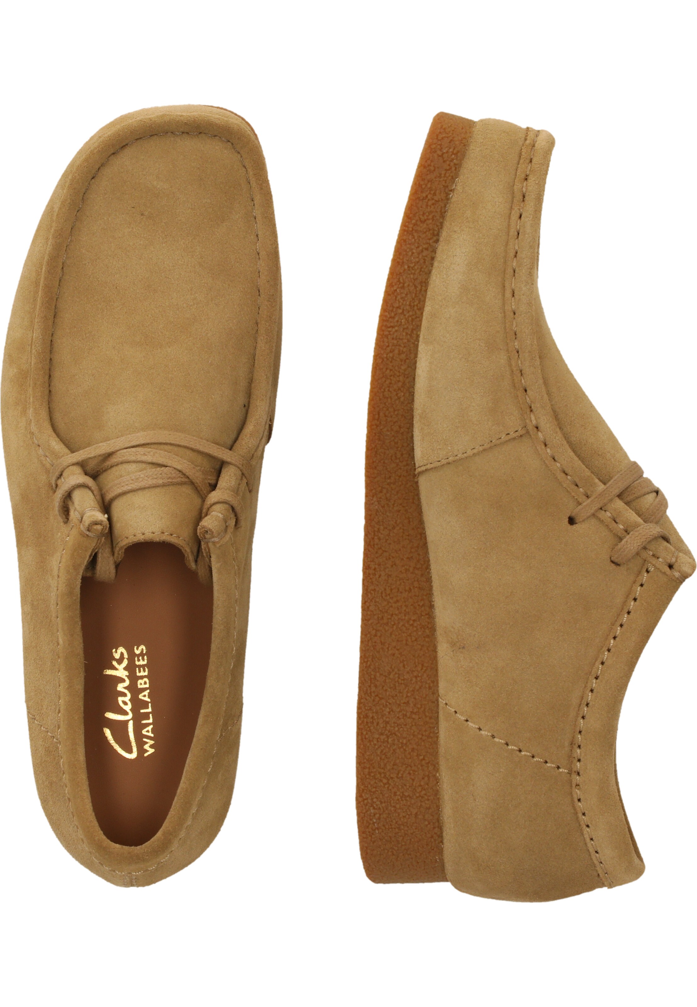 CLARKS - Sapato com atacadores 'Wallabee' em bege
