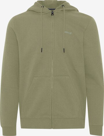 BLEND Zip-Up Hoodie in Green: front