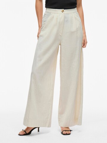VILA Wide Leg Bukser 'VIEtni' i beige: forside
