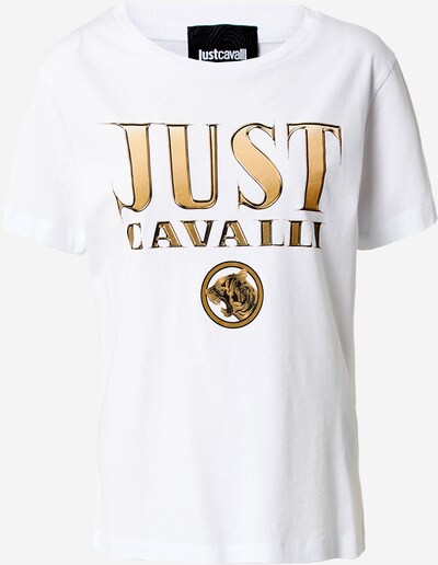 Tricou Just Cavalli pe auriu / alb, Vizualizare produs