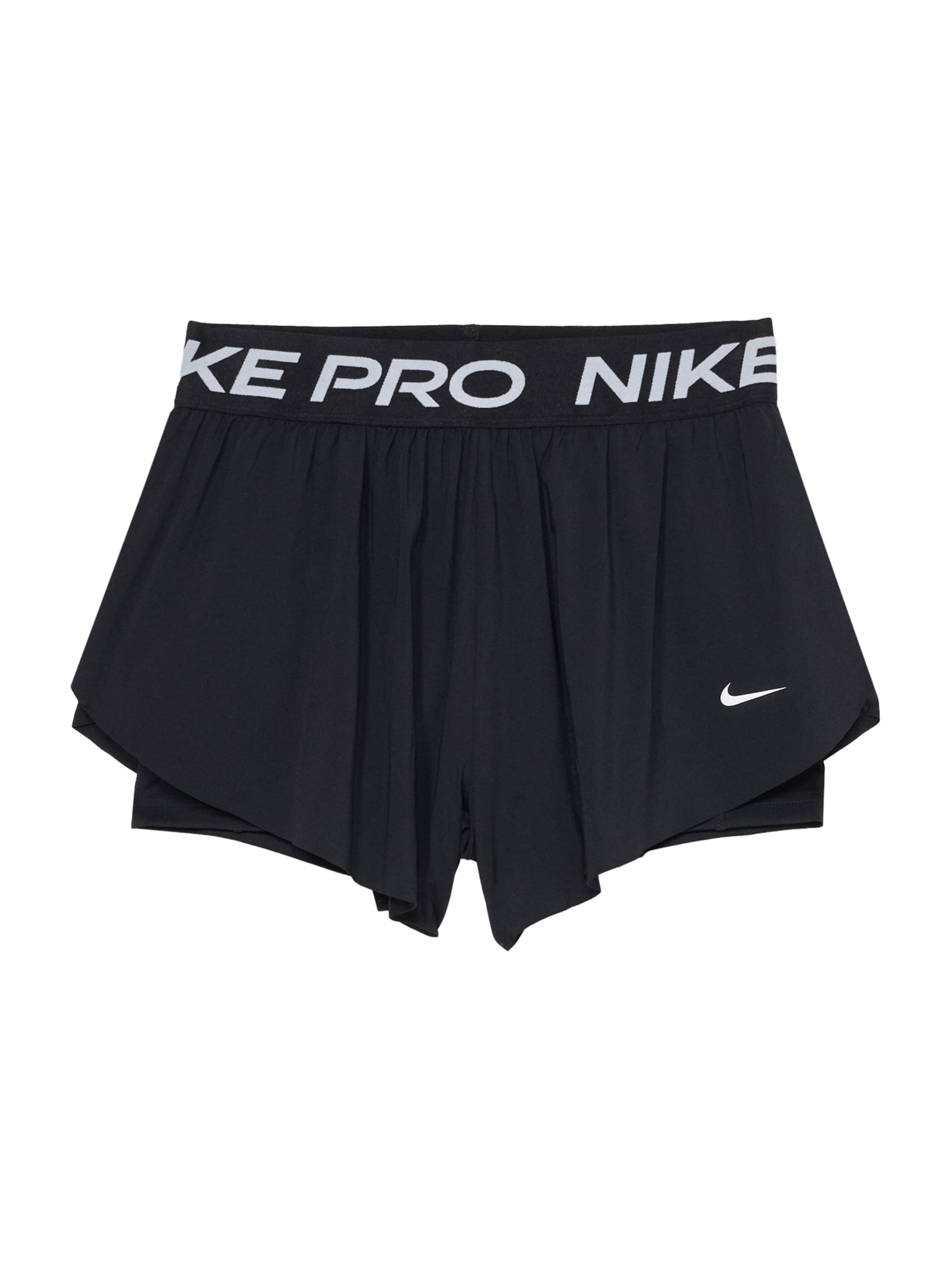 Largi Pantaloni sport de la NIKE pe negru: față
