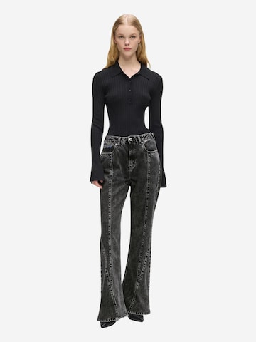 KARL LAGERFELD JEANS Regular Jeans 'KLJ Hr Flare Denim B1W10083' in Zwart: voorkant