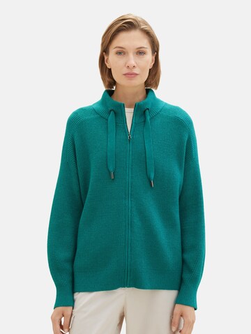 TOM TAILOR Knit Cardigan in Green: front