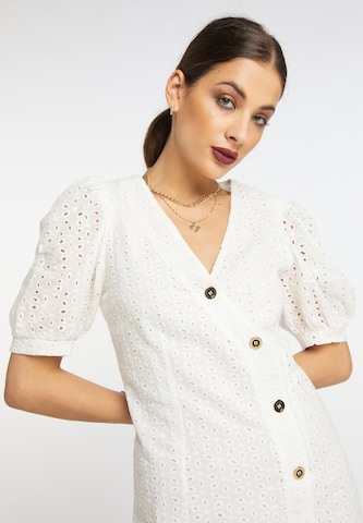 faina - Vestido camisero 'Koosh' en blanco