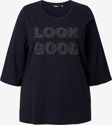 Ulla Popken Shirt in Zwart: voorkant