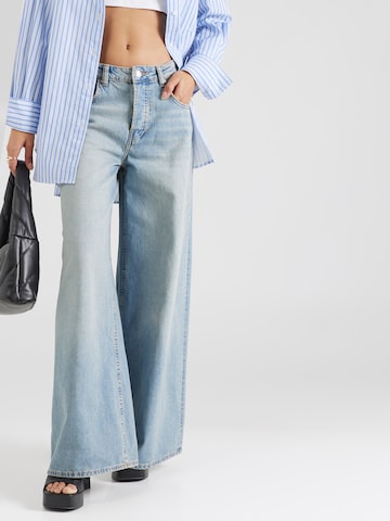 Gina Tricot Wide leg Jeans in Blauw: voorkant