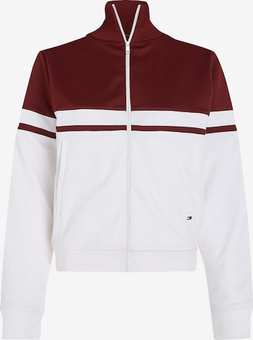 TOMMY HILFIGER Zip-Up Hoodie in Red: front