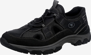 Chaussure de sport à lacets TOM TAILOR en noir : devant