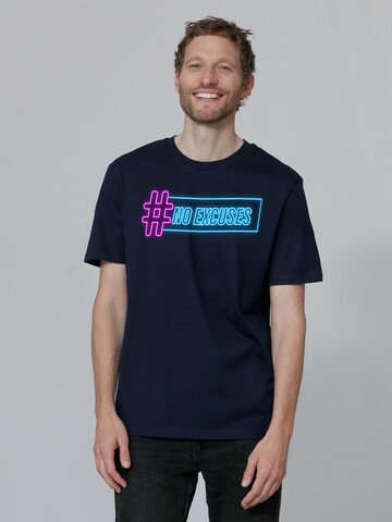 T-Shirt 'No Excuses' Watapparel en bleu : devant