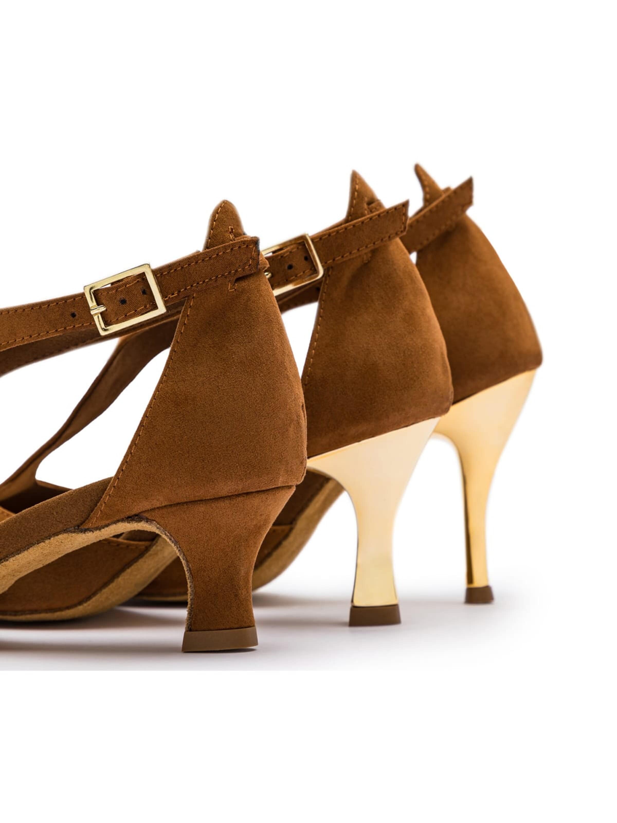 Dancing Queens Strap Sandals 'Grace Serenity Tanzschuhe Wildleder - Absatz 5.0 cm flare' in Brown