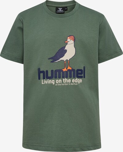 Hummel T-Shirt en bleu foncé / vert / orange / blanc, Vue avec produit
