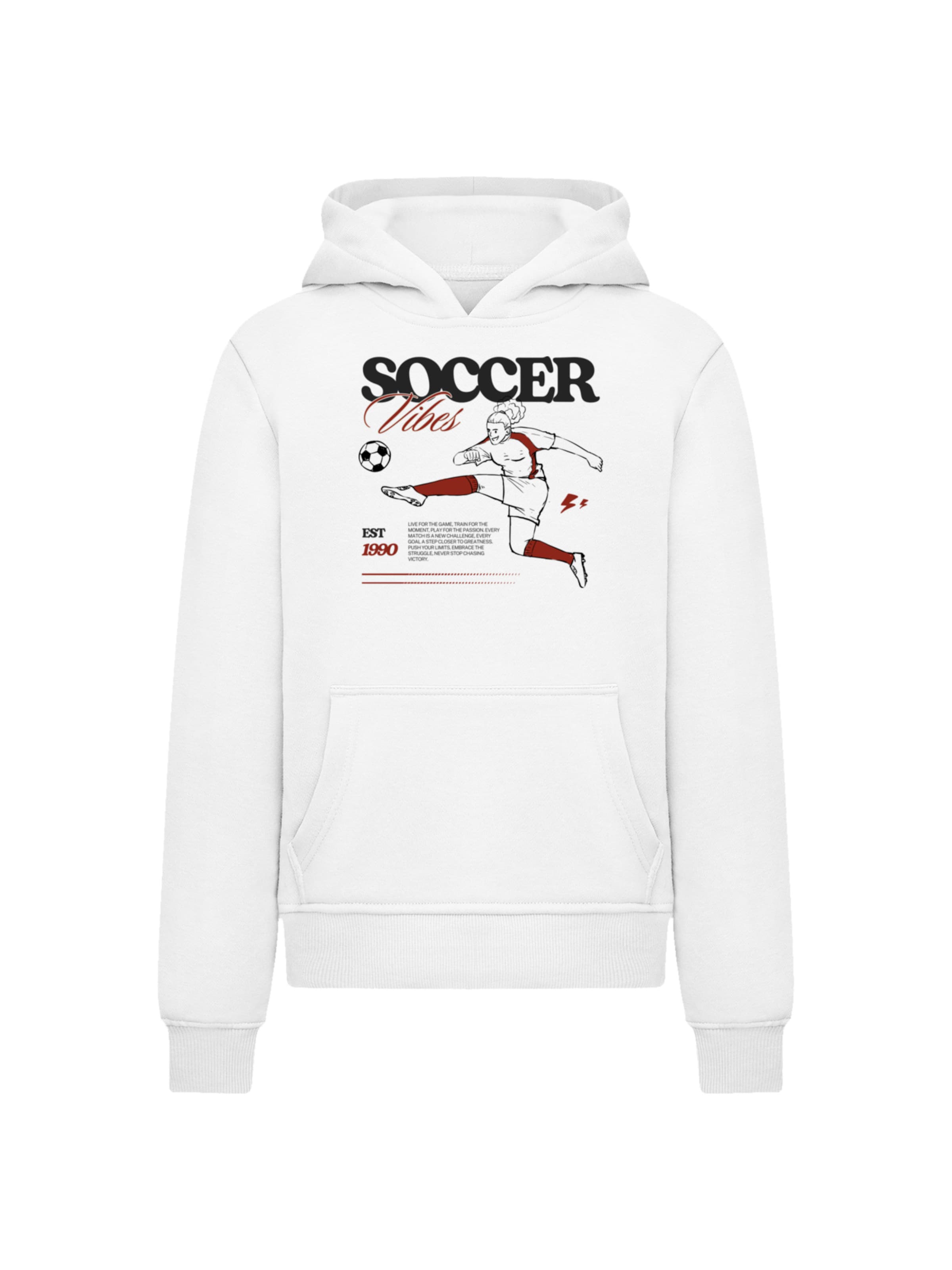Sweat-shirt 'Soccer Vibes Sport Fan' F4NT4STIC en blanc : devant