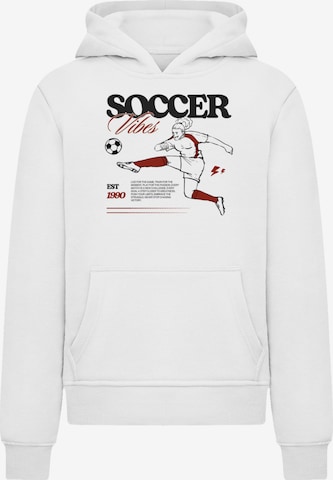 Sweat-shirt 'Soccer Vibes Sport Fan' F4NT4STIC en blanc : devant