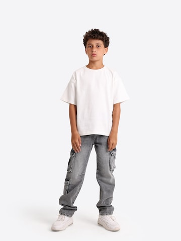 Solang Regular Hose Denim-Cargo-Hose mit Cargotaschen in Grau: Vorderseite