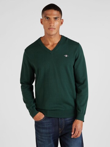 GANT Sweter 'CLASSIC' w kolorze zielony: przód