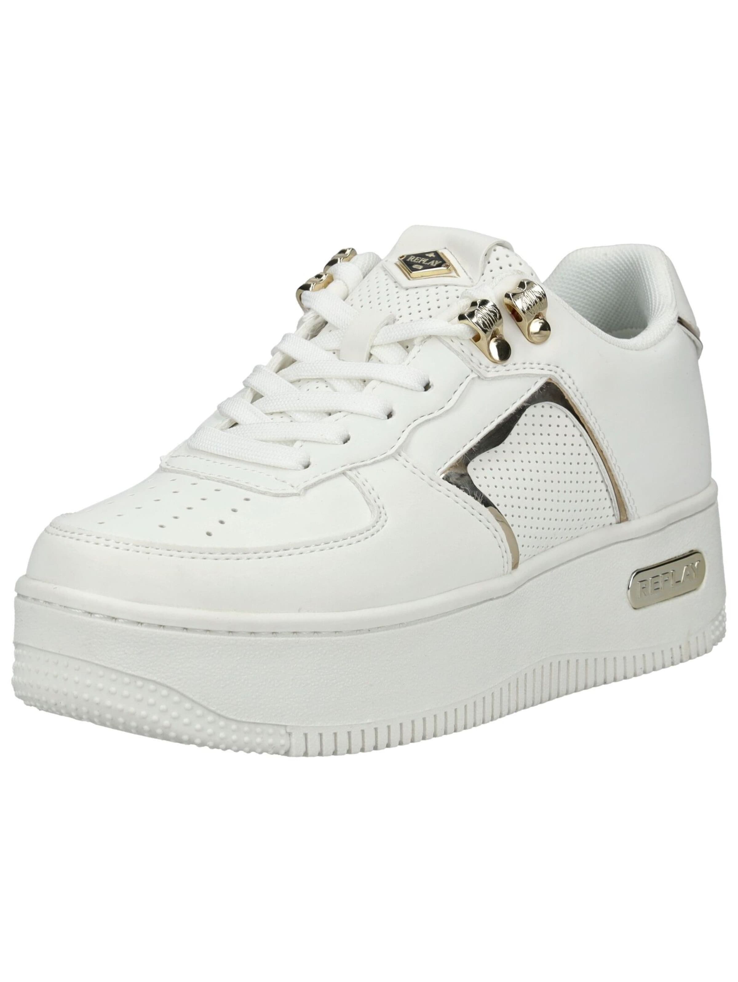 REPLAY Sneakers hoog in Wit: voorkant