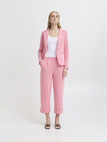 ICHI - Regular Calças com pregas 'IHKate' em rosa
