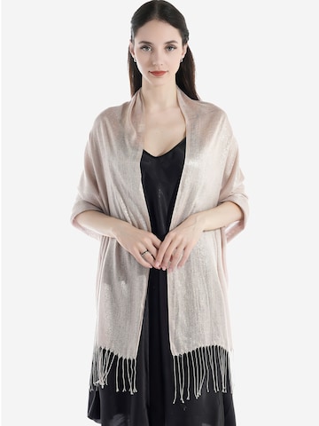Magicshe Wrap 'Damen silberfädige Stola mit Tassel' in Beige: front