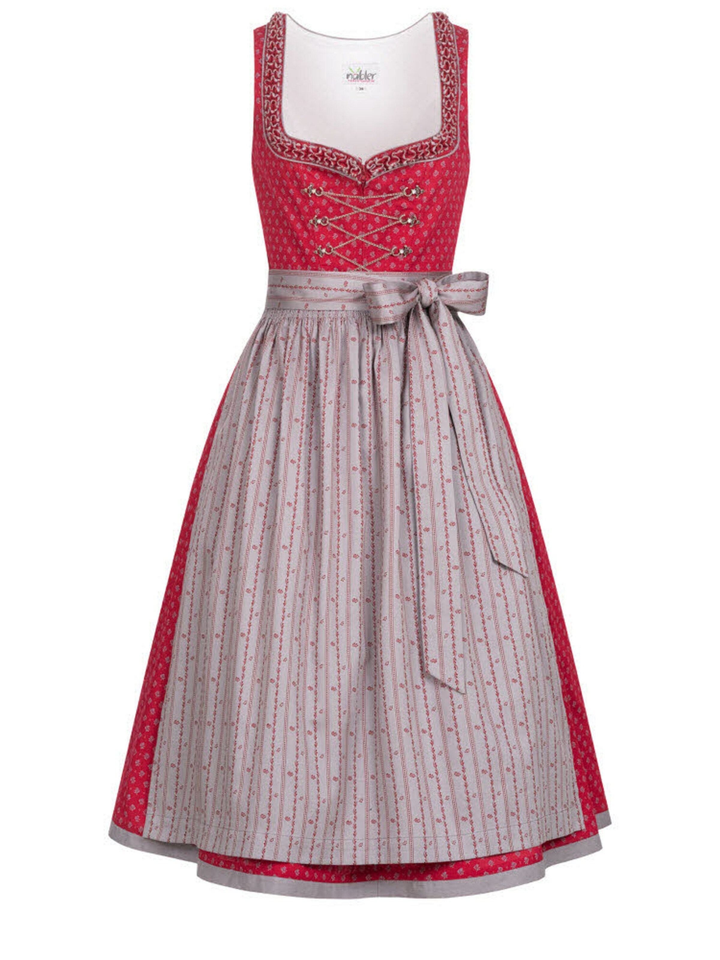 Trachtenhof Nübler Dirndl 'Dirndl midi Terres' in Rot: Vorderseite