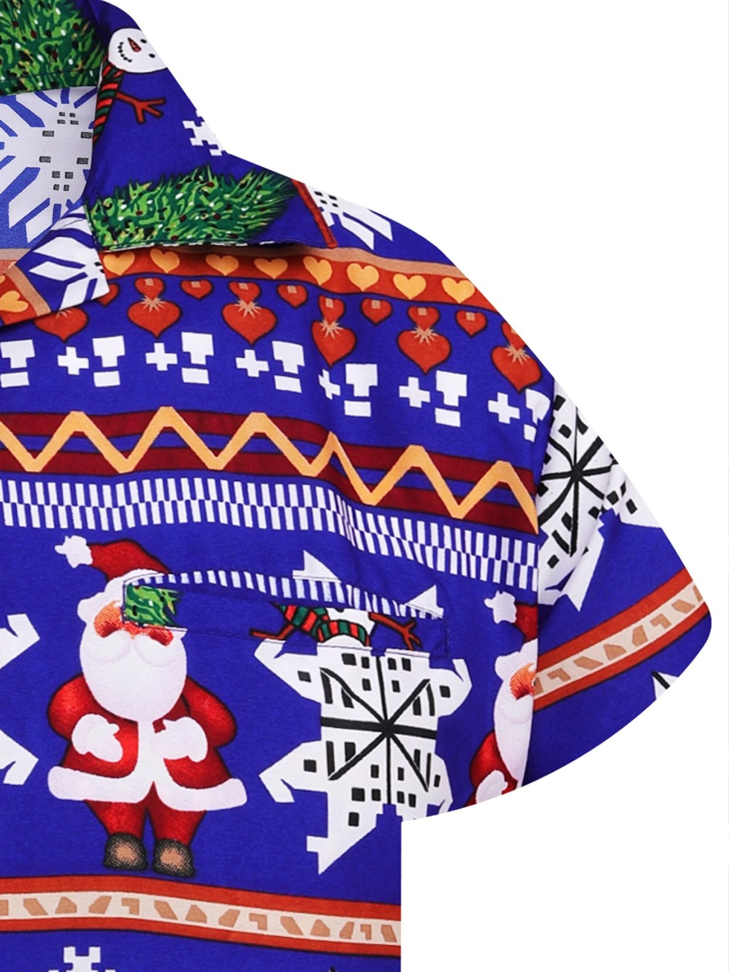 King Kameha Regular Fit Hemd 'Christmas Rows'‌‌‌‌‌ in Blau