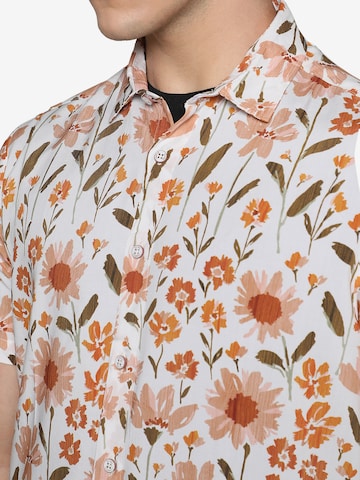 Campus Sutra Regular fit Button Up Shirt ' Bryson ' in Orange