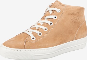 Paul Green Sneakers hoog in Beige: voorkant