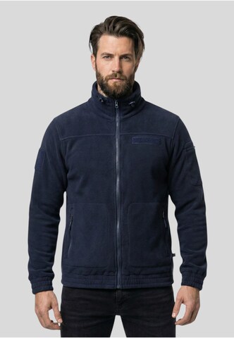 Brandit Fleece Jacket 'Combat' in Blue: front