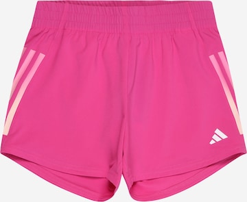 ADIDAS SPORTSWEAR Regular Workout Pants 'Aeroready 3-Stripes High-Rise' in Pink: front