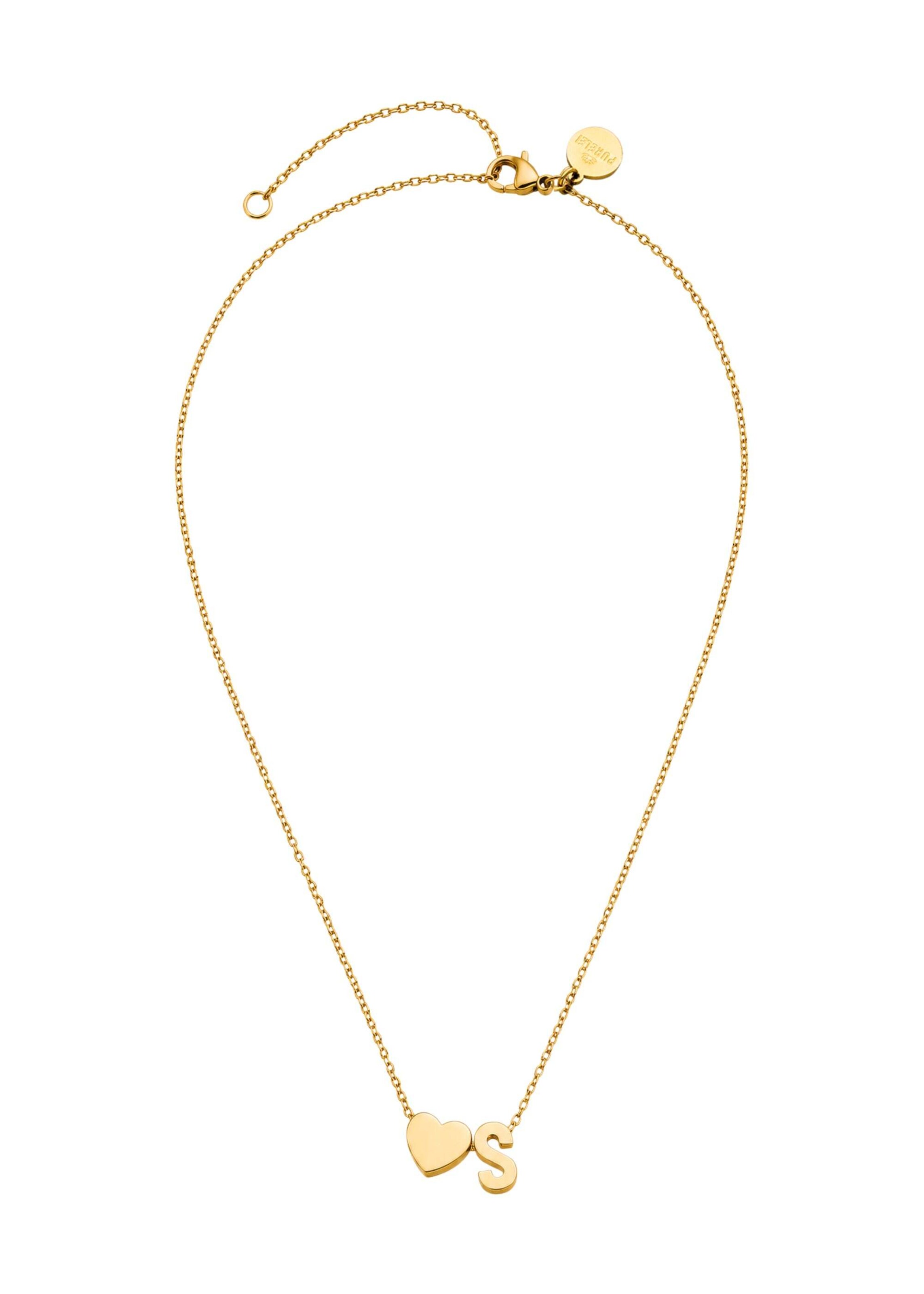 PURELEI - Cadena 'Letter Heart S' en oro: frente