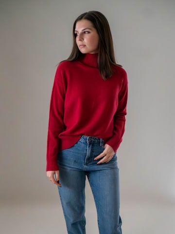 WEARABLE STORIES Trui 'Riske' in Rood: voorkant