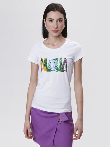 T-shirt 'Aloha' Influencer en blanc : devant