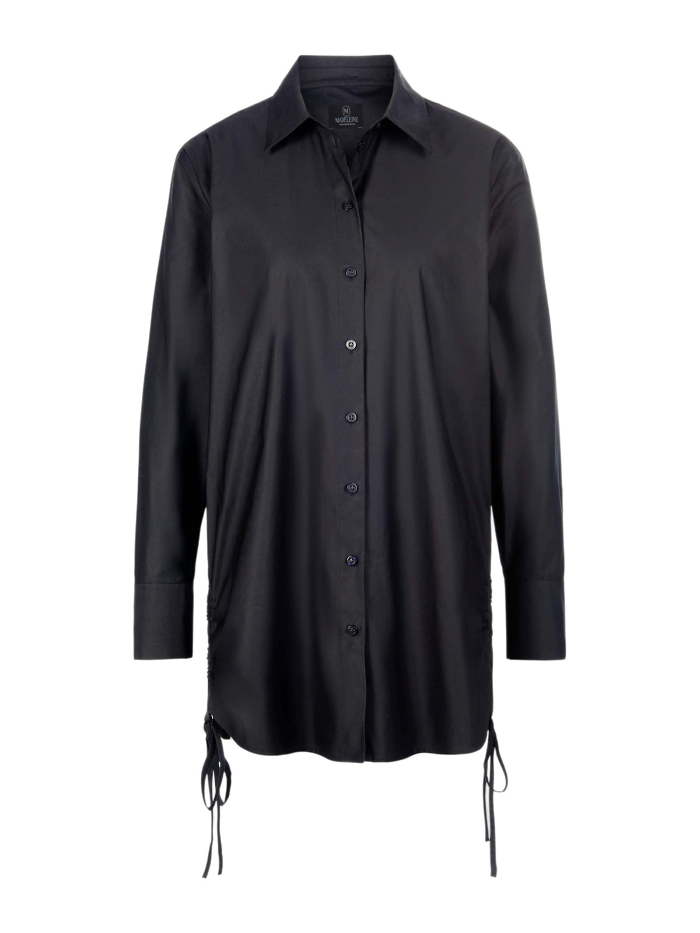 Chemisier MADELEINE en noir : devant