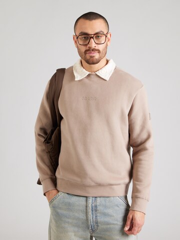 JACK & JONES Sweatshirt 'JCOPOINT' in Beige: front